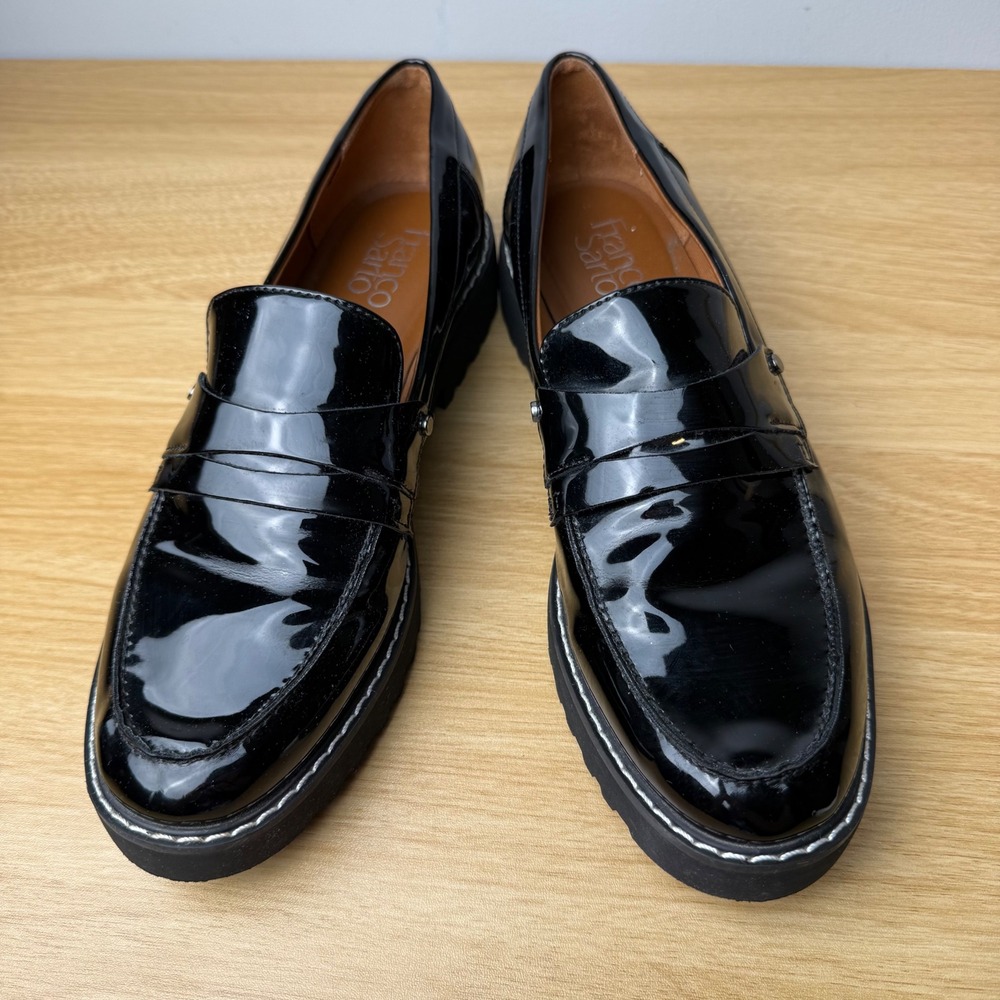 Franco Sarto Womens Cassandra Loafers 7.5 Dark Acedemia School Girl Grunge Goth